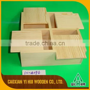 Light Weight Solid Wood Box With Black Painting and Slide Lid thumbnail-6