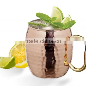 Solid Copper Hammered Moscow Mule Copper Mug 16 Oz thumbnail-1