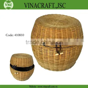 Rattan Storage Box - Barrel Shape thumbnail-1