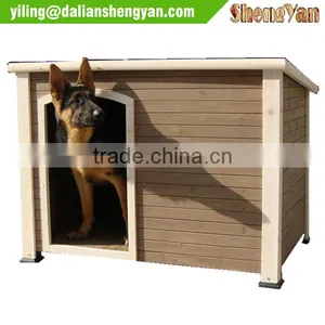Pitched Roof Dog House Wood thumbnail-1