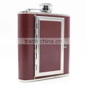 Stainless Steel Wine Bottle , Leather Hip Flasks thumbnail-2