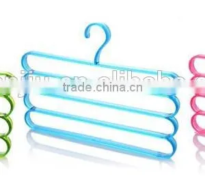 Fashion Colorful 4Layer Plastic Trousers Hanger Towel Hanger Clothes Hanger thumbnail-5