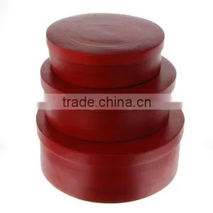 High Quality Best Selling Spun Bamboo Round Red Box From Vietnam thumbnail-1
