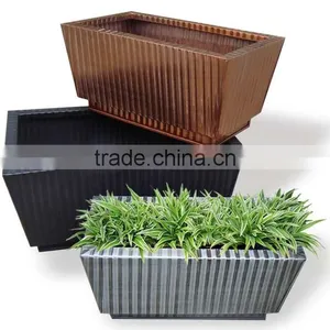 High Quality Best Selling Eco Friendly Rectangular Zinc Flower Vase From Viet Nam thumbnail-1