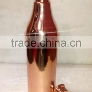 100% PURE COPPER WATER DRINKING BOTTLE , TRAVELLERS PURE COPPER DRINKING WATER BOTTLE thumbnail-2