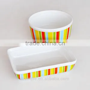 2pcs Bake Dish Set,stoneware With Decal thumbnail-1