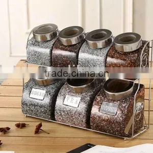 Ceramic Canister Set With Stainless Metal Spoon, Lid & Stand thumbnail-2