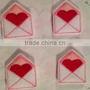 Hot Sell White and Pink Felt Love Letter Mini Applique Made in China thumbnail-1