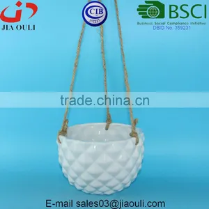 BSCI Audit Factory Fashion Design Ceramic Hanging Flower Pots, Hanging Plant Pot thumbnail-1