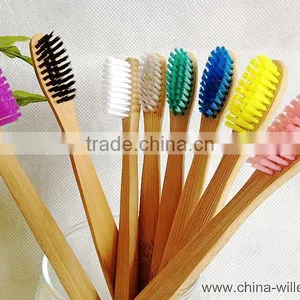 Colorful Soft Bristle Bammboo Tooth Brush, Toothbrush With Bamboo Handle thumbnail-1