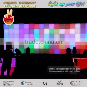 Color Changeable Led Cube Wall / Glow Colored Wall With Decorative Cubes thumbnail-1