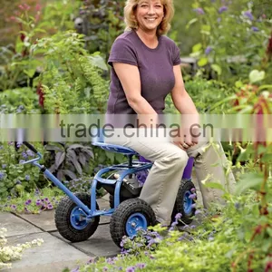 Deluxe Garden Tractor Scoot With Round Basket thumbnail-2