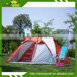 4 Person Double Layer Polyester Camping Family Tent With Fibre Glass Pole thumbnail-1