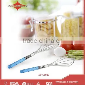 10" Promotional Stainless Steel Manual Egg Beater Whisk With PS Handle thumbnail-1