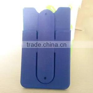 Hot Selling Blue Adhesive Stickers Silicone Rubber Mobile Phone Card Holder for Mobile Phone thumbnail-4