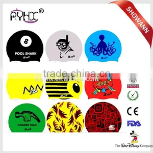 2017 Most Popular Custom Printing Silicone Swimming Cap Wholesale thumbnail-1