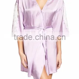 Robes for Bridesmaids Robes Satin Cheap Silk Pajamas Sleepwear Pajamas Wholesale Custom Made in China thumbnail-2