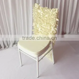 Fancy Chiavari 3D Taffeta Chair Cap/Chair Hood Purple Wafer & Cream Leaf 2 Color For Customs Choice thumbnail-2