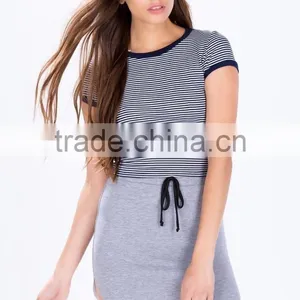 New Arrival Girls Two Color Stripe t Shirt Custom OEM Service thumbnail-2