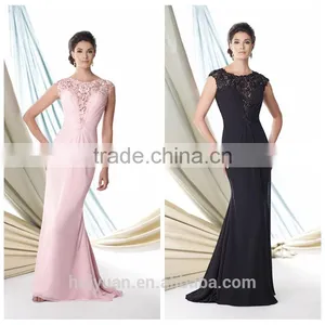 2015 Sexy Long Chiffon Cap Sleeve Fashion Women Evening Dress thumbnail-1