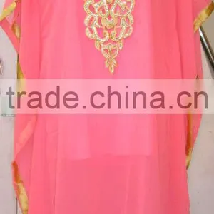 Neon Pink Kaftan Tunic COVER UP thumbnail-1