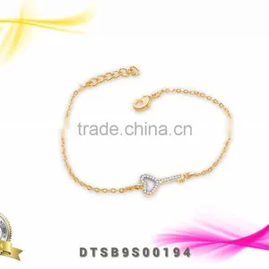 Fashion Key With CZ Studded Gold Plated Bracelets thumbnail-1