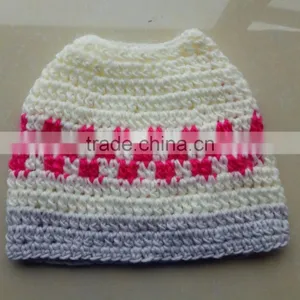 Fashion Pattern Winter Knitted Ponytailers Bun Hat thumbnail-1