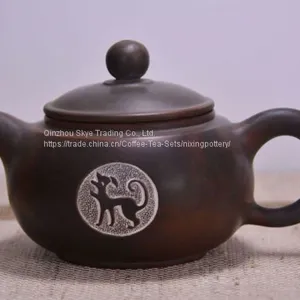 Household Tea Pot Nixing Hand Engraving Dog Design Tea Pots Yixing Teapots thumbnail-1