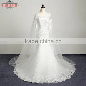OEM Long Floor-length Shawl Wedding Dress Detachable Skirt thumbnail-4