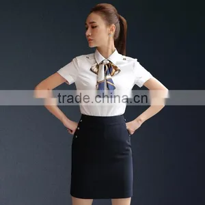 Custom Women Skirt Suit Ladies Office Wear Ladies Formal Skirt and Blouse thumbnail-2