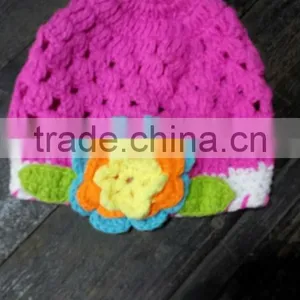 Pink Crochet Hat Baby Boy/Girl Crochet Owl Animal Beanie Hat Cute Baby Crochet Hat thumbnail-1