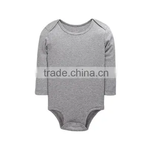 Wholesale Baby Cotton Romper Long Sleeve Blank Baby Onesie thumbnail-1