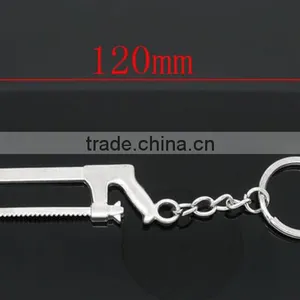5 Silver Tone Hack Saw Charm Key Chains&Key Rings 120mm thumbnail-2
