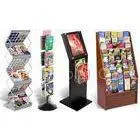 Wire Two Sided Postcard Magazine Exhibit Display Racks Stands With 8 Wire Shelves thumbnail-1