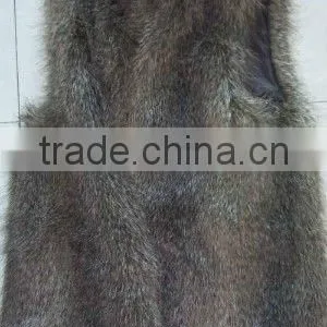Long Pile Faux Fur Vest thumbnail-1