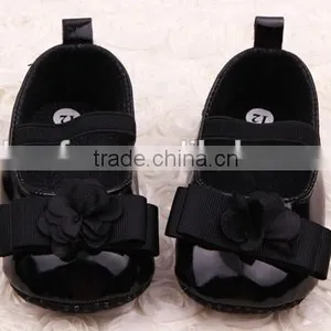 New Sweet Anti-slip Flat Flower Princess First Walkers PU Baby Newborn Shoes thumbnail-4