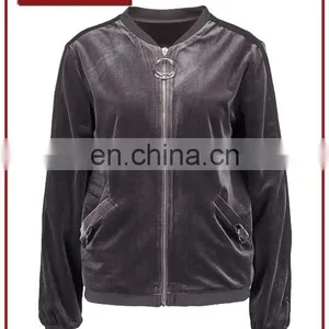 2017 Spring Autumn Women Velvet Bomber Jacket Wholesale thumbnail-1