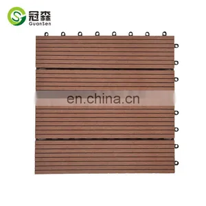 WPC Garden Swimming Pool Decoration Deck DIY Tiles 310*310mm Wpc Interlocking Decking Tiles thumbnail-4