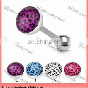 Fashion Leopard Skin Logo Unique Tongue Ring Barbell Body Piercing Jewelry thumbnail-1