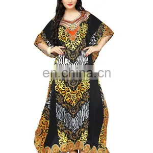Stylish 3D Digital Printed High Quality Satin Silk Kaftan 2017 (Animal Printed) thumbnail-1