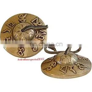 Tibetan-Om-Mani-Tingsha-or-Metal-Cymbals-Musical-Instrument Tibetan-tingsha-cymbals-Om-Mani-Padme-Hum Brass Bells Bell thumbnail-1