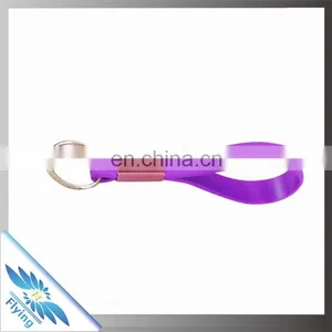 Hot Sale Silicone Rubber Bracelet Key Ring / 100% Soft Silicone Wristband Key Chain / Screen Printing Silicone thumbnail-1