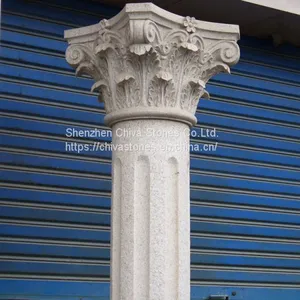Hollow /Solid Pillars Marble Column Corinthian Capital Column thumbnail-4