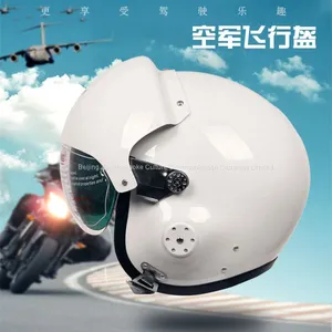 Upgraded Version of the Latest Model New Chinese Aviation Open Face Pilot Motorcycle Helmet Dual Visors thumbnail-2