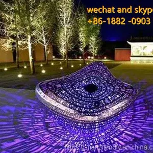 Customized Stainless Steel Laser Light Sculpture Public Outdoor Space thumbnail-2