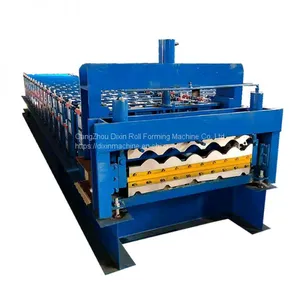 Bamboo Color Glazed Tile Trapezoidal Roof Sheet Roll Forming Machine thumbnail-1