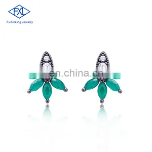 Luxury Female Zircon Green Fashion Women Earing Zircon Jewelry Sublimation Jewelry Diamond Earrings Stud thumbnail-1