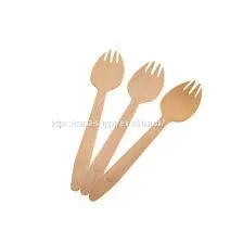 160mm Wooden Spork for Restaurant BIO FSC Wooden Fork 160mm per 100 thumbnail-1