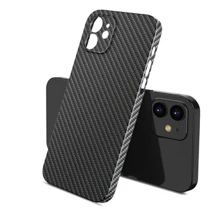 Ultra Thin Carbon Fiber Cell Phone Case Shockproof Scratch Resistant Wear-resistant Fine Pore For IPhone X 11 12 13 14 Pro Max thumbnail-1