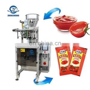 Liquid Paste Forming Filling Vertical 3 Side Bag Sealing Mayonnaise Mustard Sauce Ketchup Sachet Seal Packaging Machine thumbnail-1